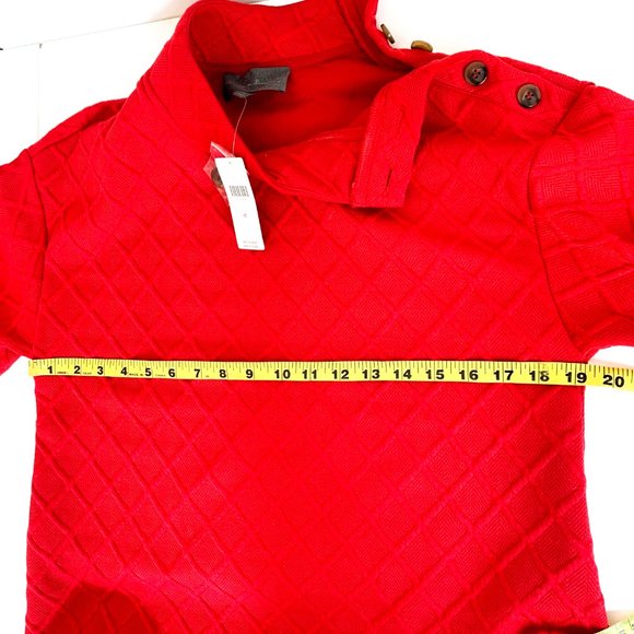 NWT anthropologie mollie button-shoulder top red M - Picture 4 of 6